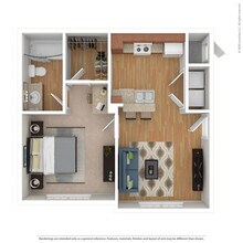 1 Bed 1 Bath 549 SqFt (549 Net) 1037 floor plan